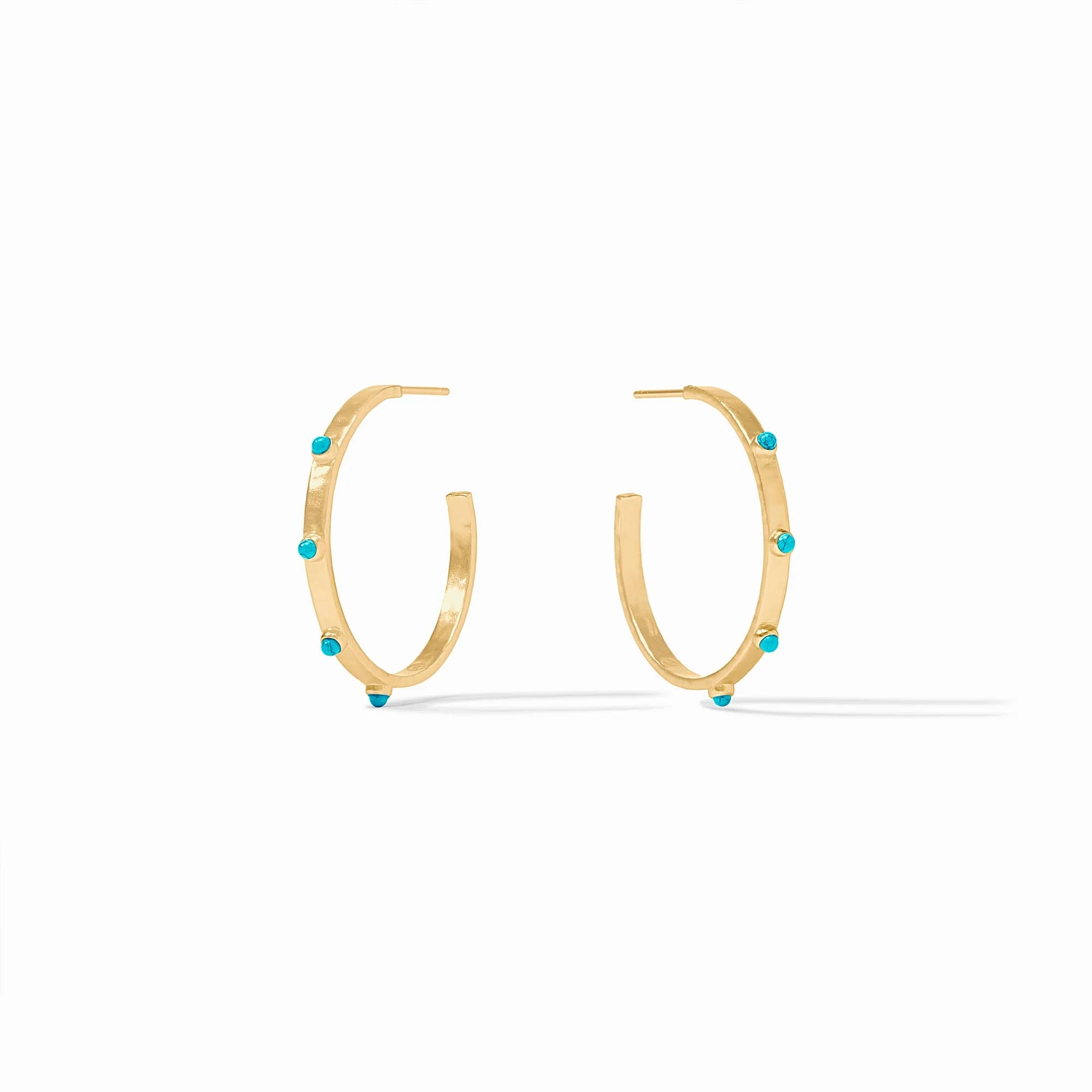 Crescent Stone Hoop | Turquoise Blue | Julie Vos