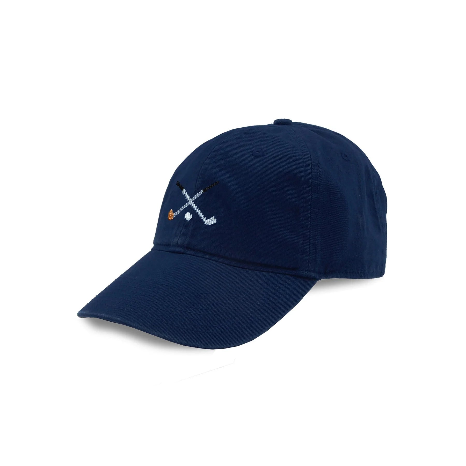 Crossed Clubs Needlepoint Hat (Navy)