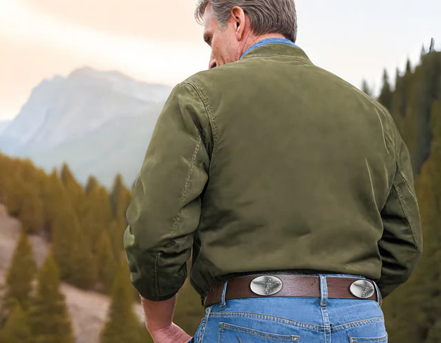 Peanut Men's Brown Leather Concho Belt