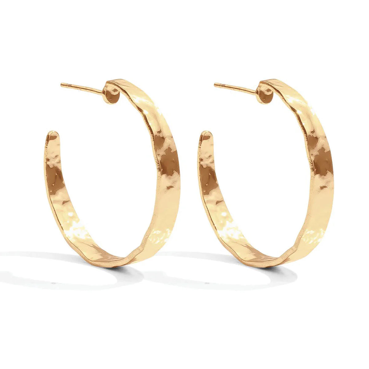 Wide Gilded Hoops- medium