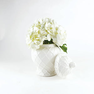 White Textured Ginger Jar- Large