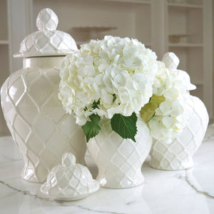 White Textured Ginger Jar- Small