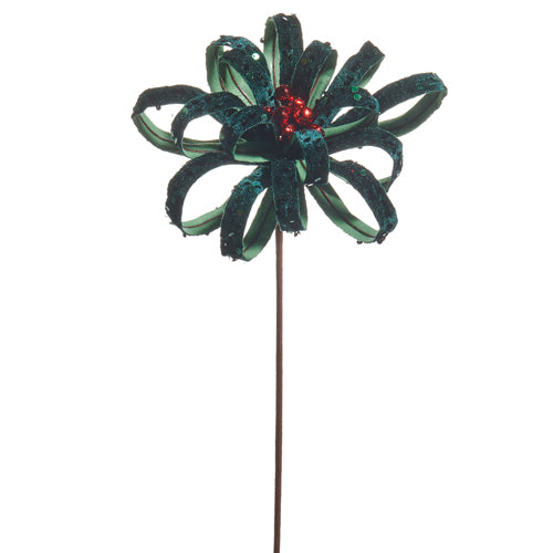 Green Glitter Bow Pick 22"