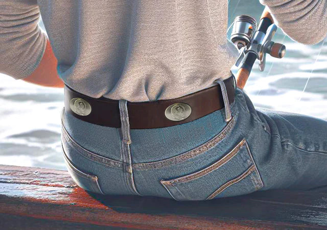 Florida State Seminoles Men's Brown Leather Concho Belt