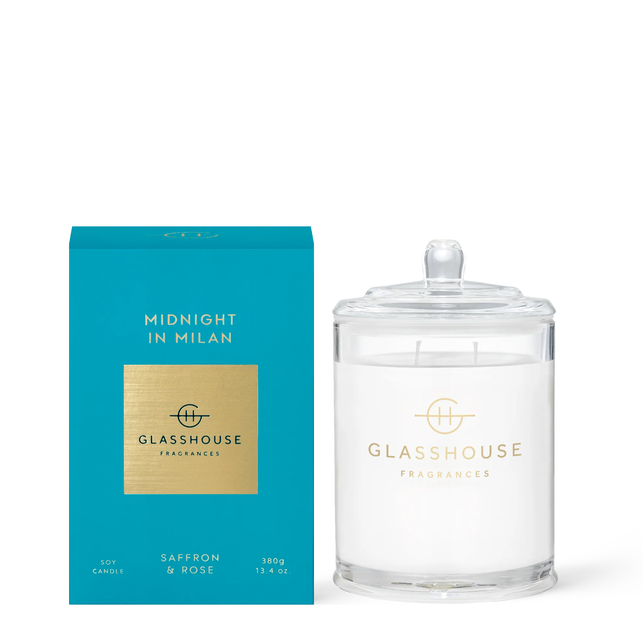 Midnight in Milan | Saffron & Rose 13.4 oz Candle | Glasshouse