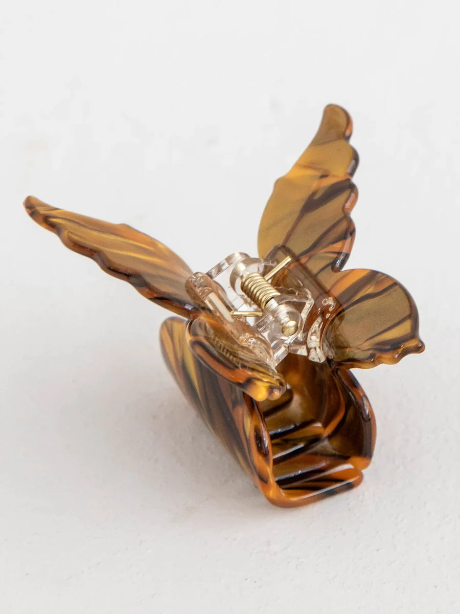 Butterfly Hair Claw Clip - Brown