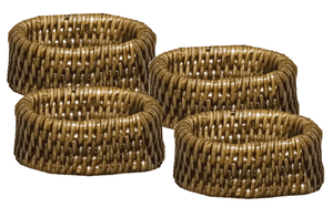 Caspari Rattan Napkin Rings