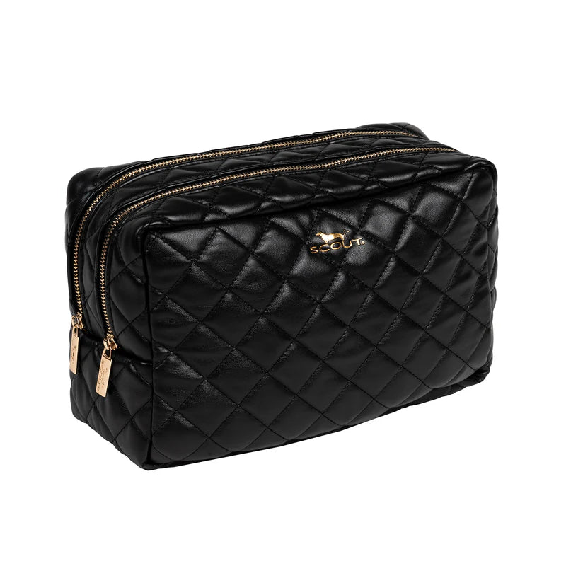 Two-Way Toiletry Bag - Black Quilted | Scout