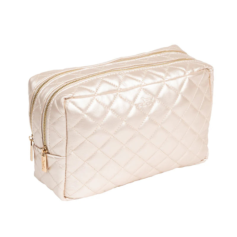 Two-Way Toiletry Bag - Champagne Quilted | Scout