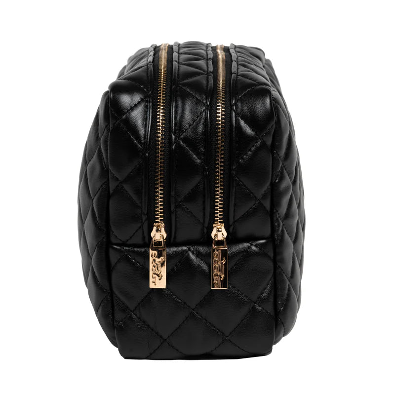 Two-Way Toiletry Bag - Black Quilted | Scout