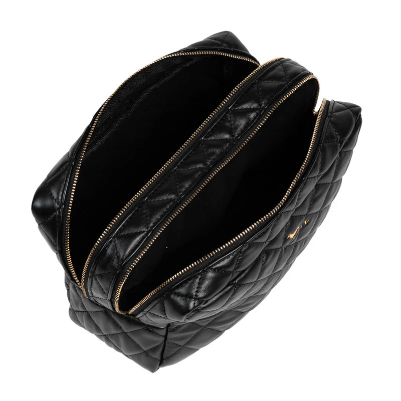 Two-Way Toiletry Bag - Black Quilted | Scout