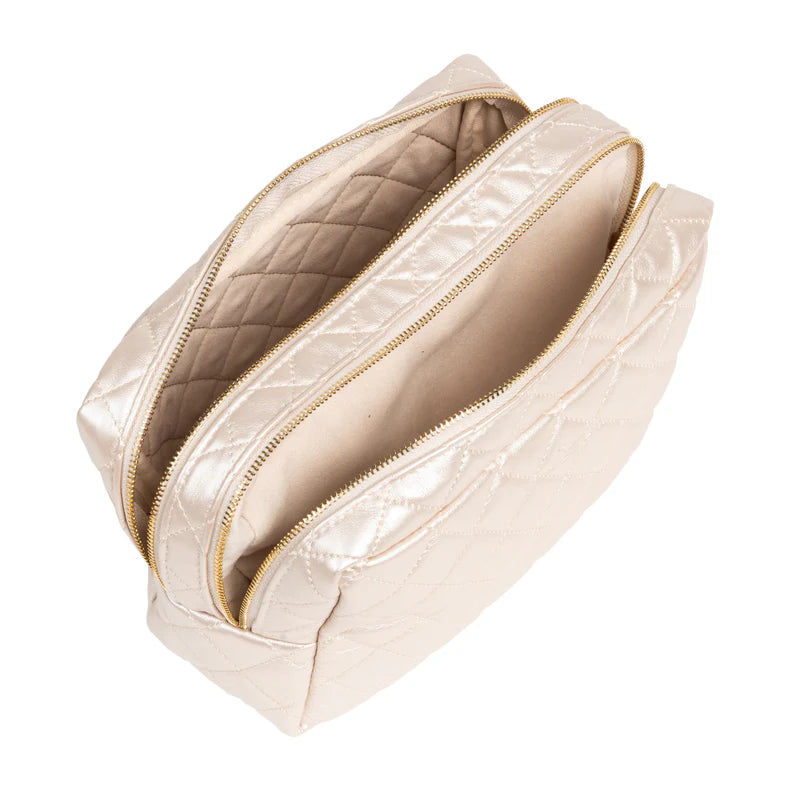 Two-Way Toiletry Bag - Champagne Quilted | Scout