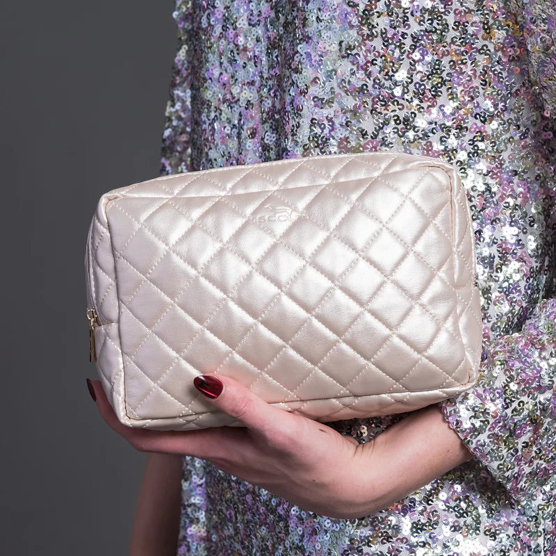Two-Way Toiletry Bag - Champagne Quilted | Scout
