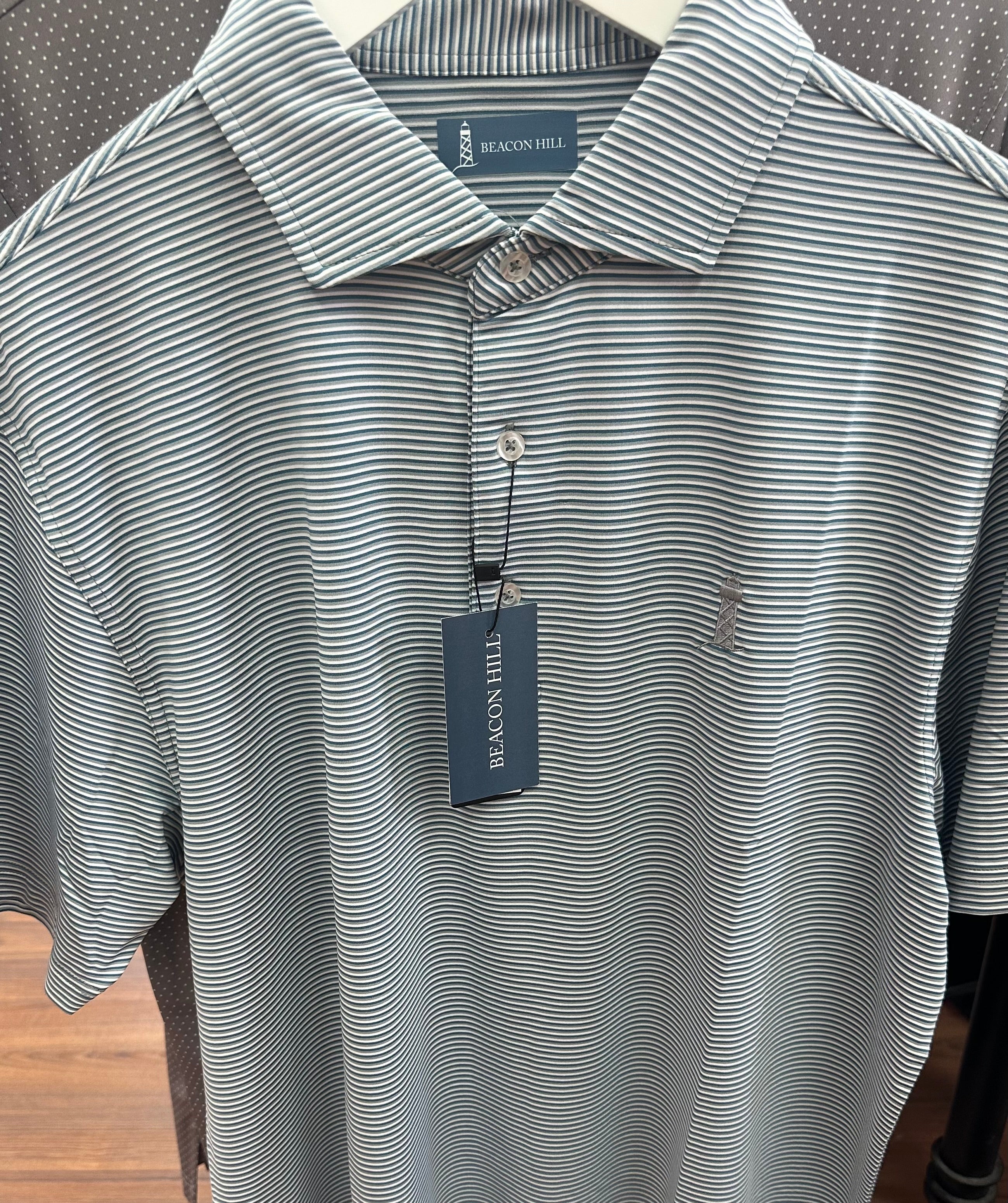 Beacon Hill SIlver/White/Teal Polo