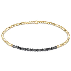 Gold Bliss 2mm Bead Bracelet - Faceted Hematite