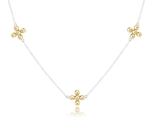 choker simplicity chain sterling mixed metal - classic beaded signature cross gold