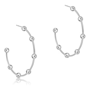 Beaded Simplicity 1.5" Post Hoop - 4mm Sterling