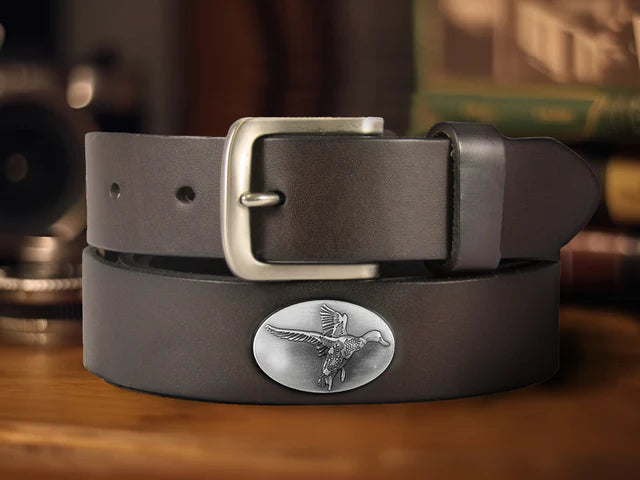 Peanut Men's Brown Leather Concho Belt