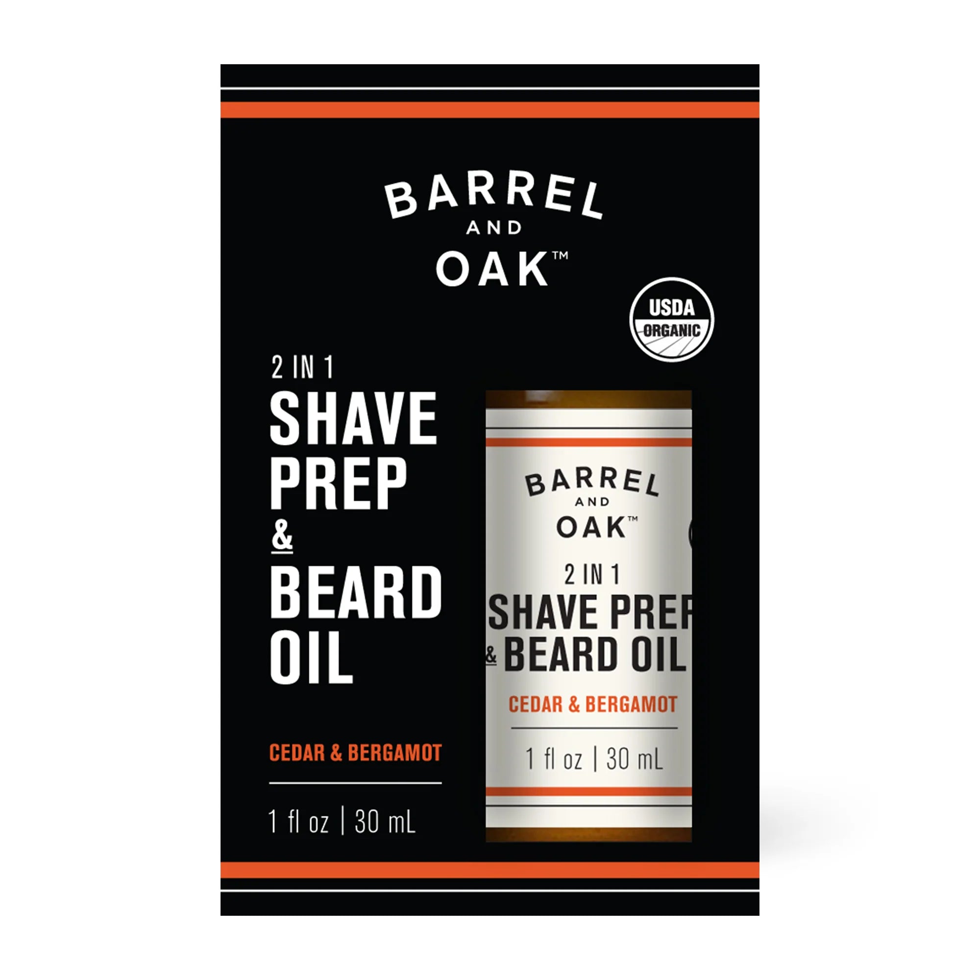2 in 1 Shave Prep & Beard Oil - Cedar & Bergamont 1 fl oz.