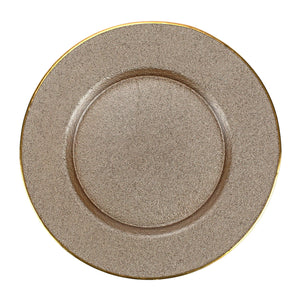 Vietri Metallic Glass Fawn Service Plate/Charger