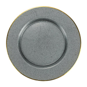 Vietri Metallic Glass Slate Service Plate/Charger