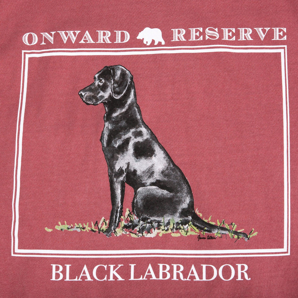 Black Lab Short Sleeve Washed Red Tee
