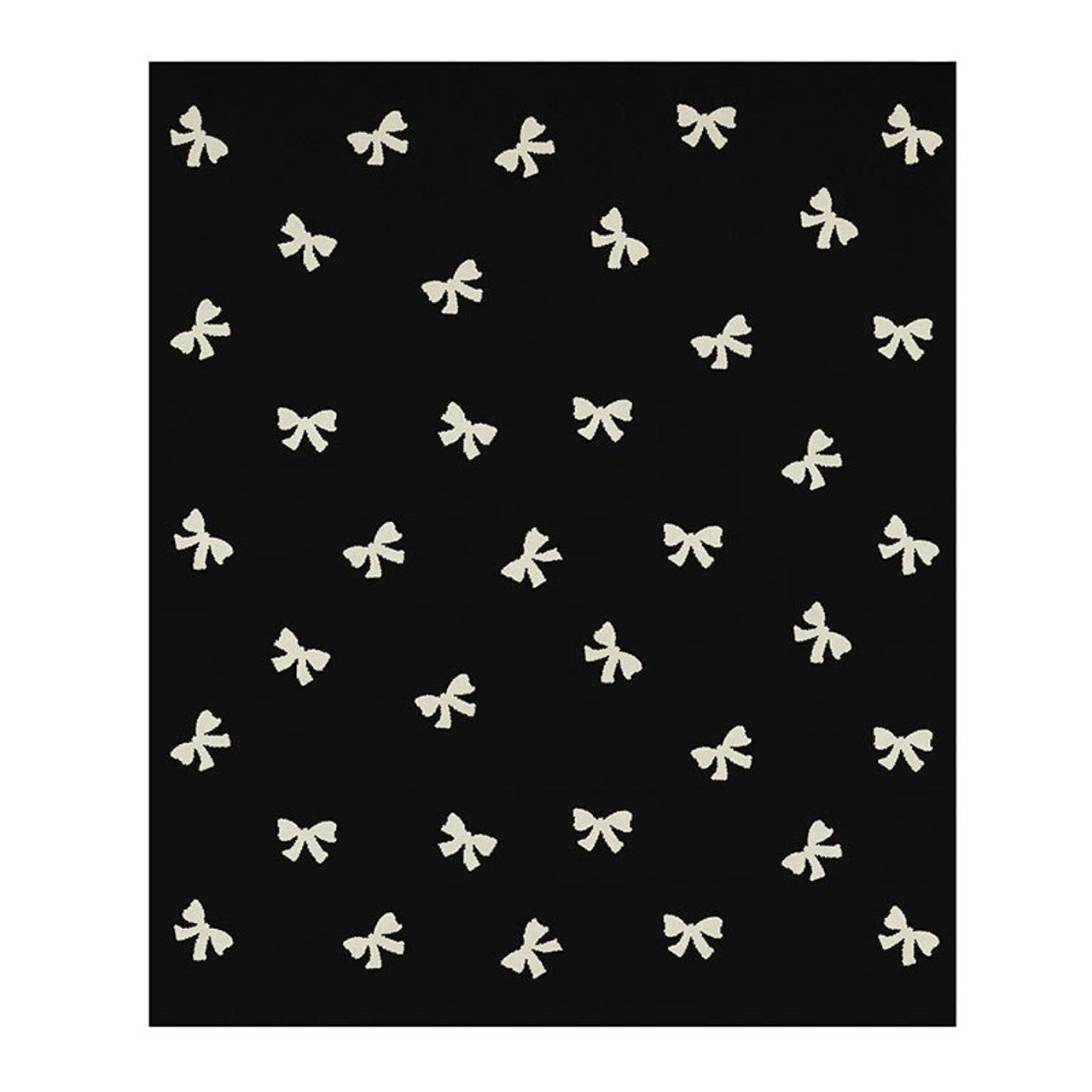 Cozy Throw - Ivory/Black Bows | Bella Sleep + Spa