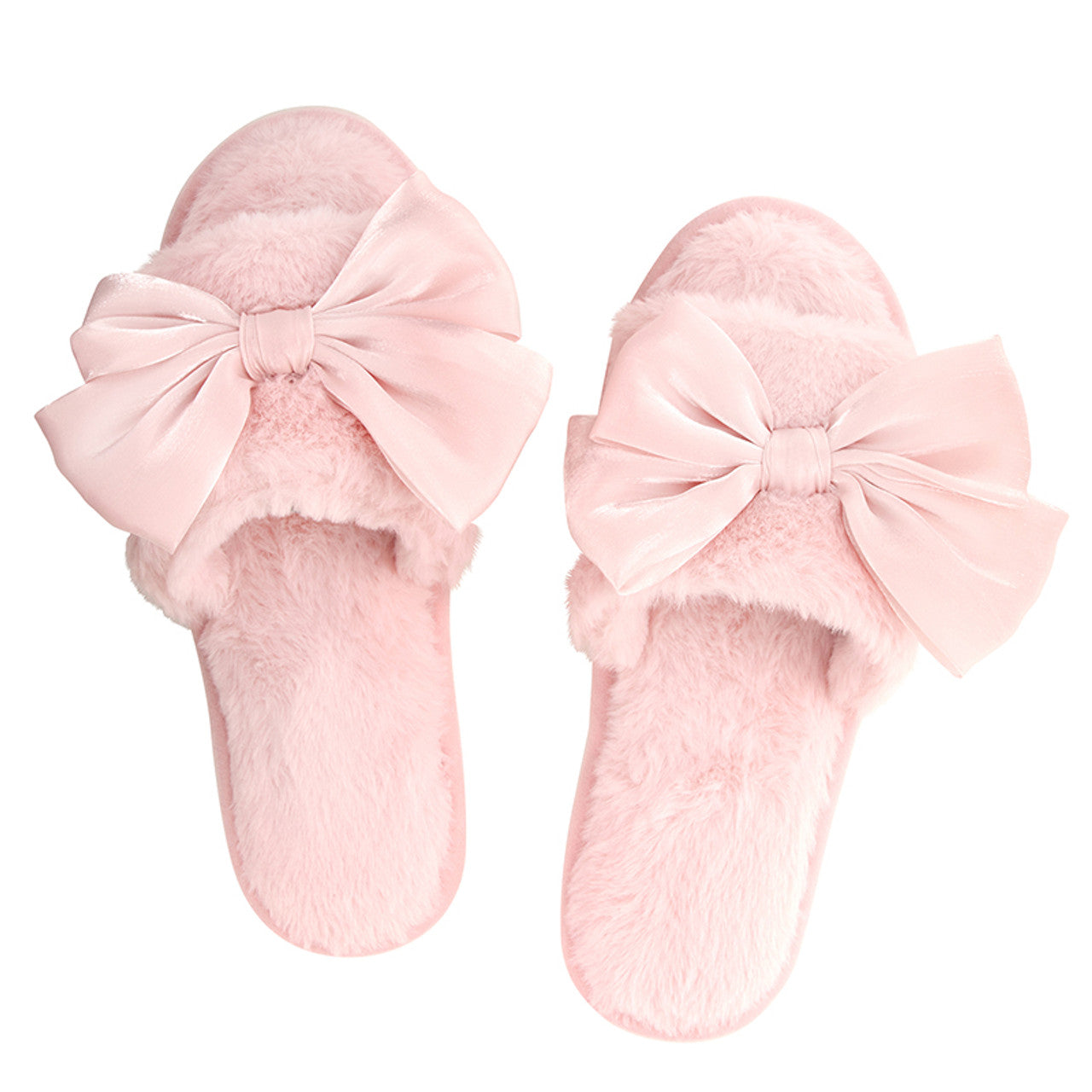 Blush Bow Plush Slippers | Bella Sleep + Spa