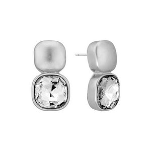 Rome Silver Clear Earrings