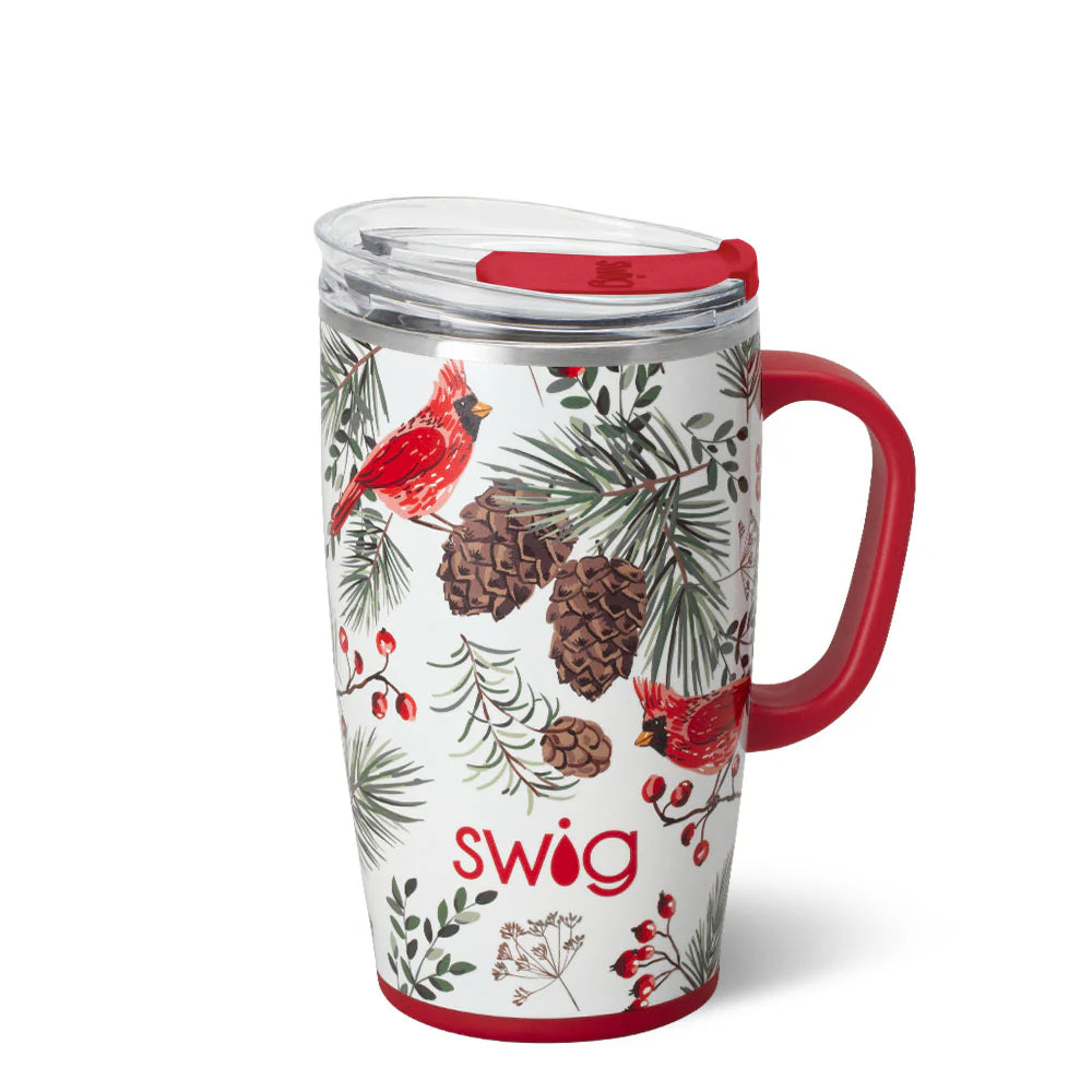 Winter Cardinals 18 oz Travel Mug | Swig