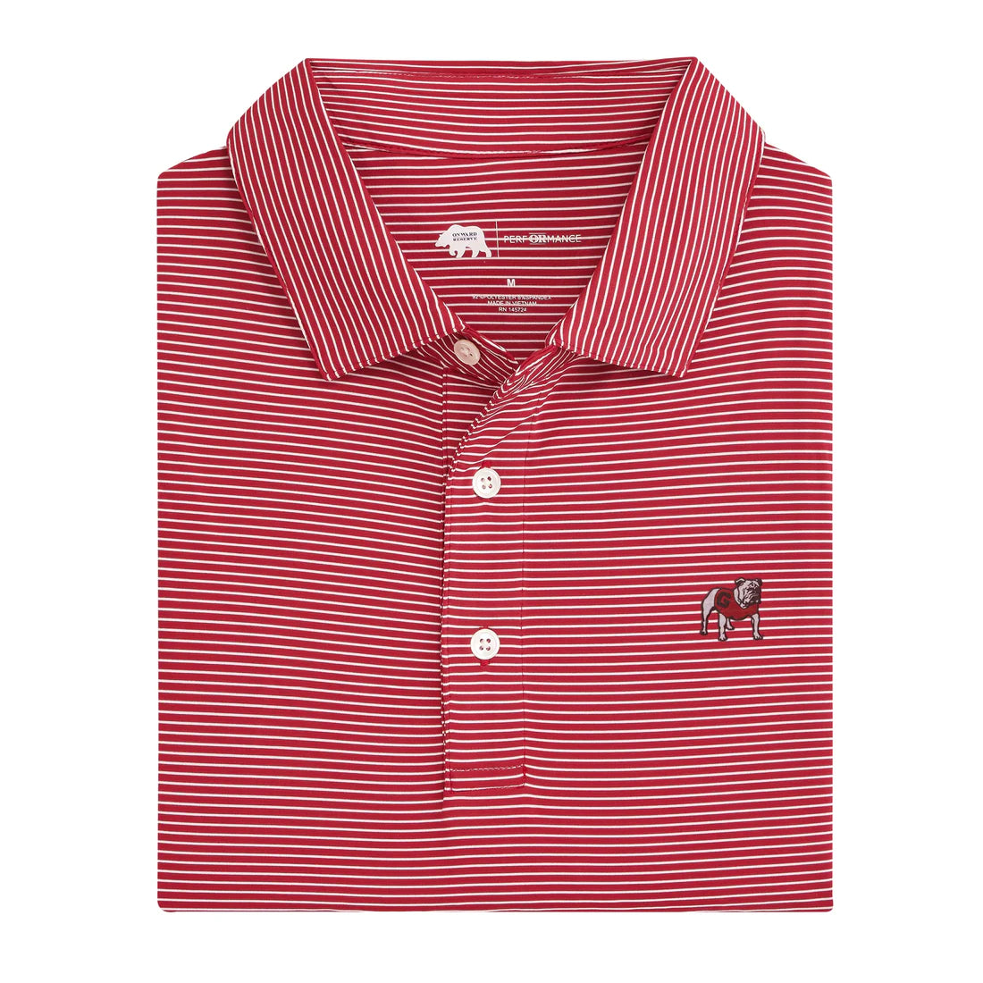 Standing Bulldog Birdie Stripe Polo - Red/White