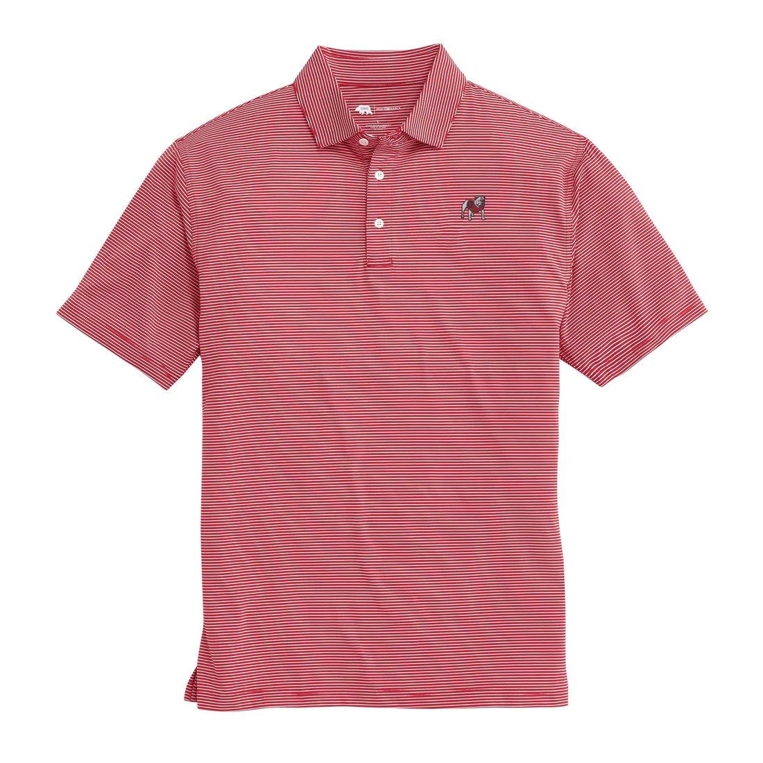 Standing Bulldog Birdie Stripe Polo - Red/White