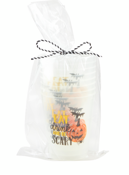 Eat Drink Halloween Glow Party Cup Set