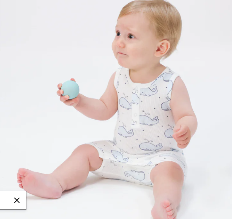 Sleeveless Shortie Romper - Bubbly Whale Blue