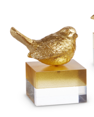 5" Gold Bird On Two Toned Block