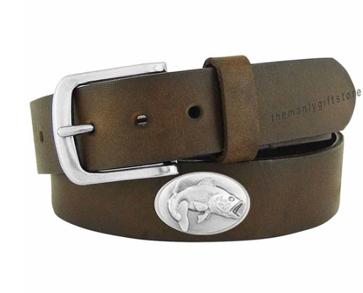 Bass Men's Leather Concho Belt