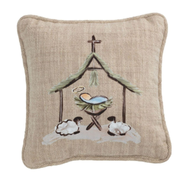 Manger Scene Mini Pillow