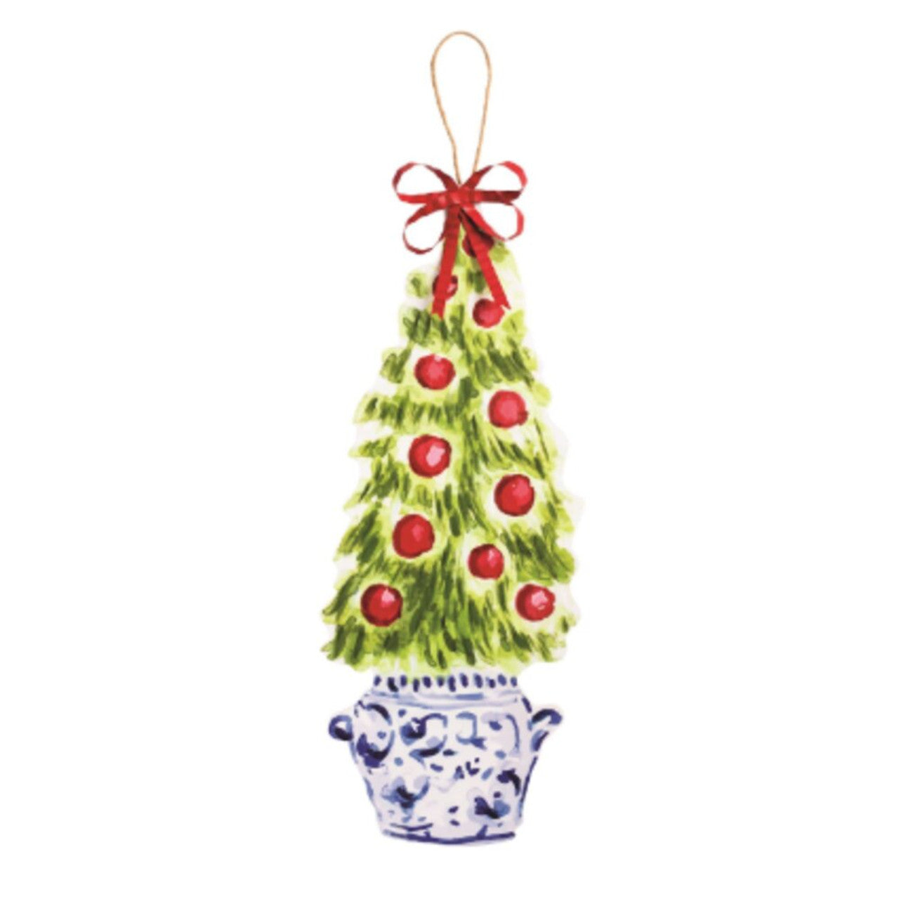 Tree Door Hanger with Blue and White Vase | Mudpie