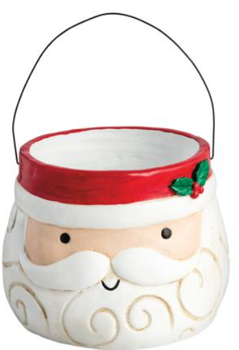 Paper Mache Santa Treat Bucket | Mudpie