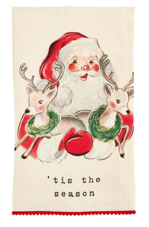 Santa and Reindeer Hand Towel