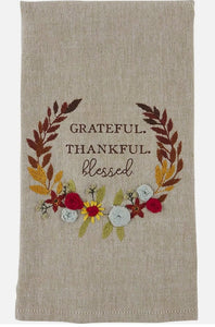 Thankful French Knot Towel