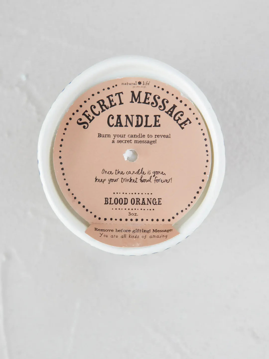 Secret Message Candle | Blood Orange | Natural Life
