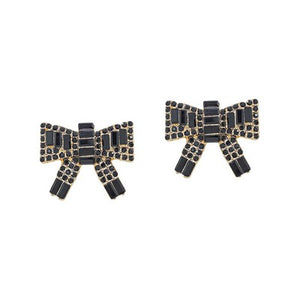 Tandy Black Bow Earrings