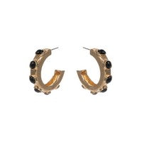 Tat Black Hoop Earrings | Meghan Browne