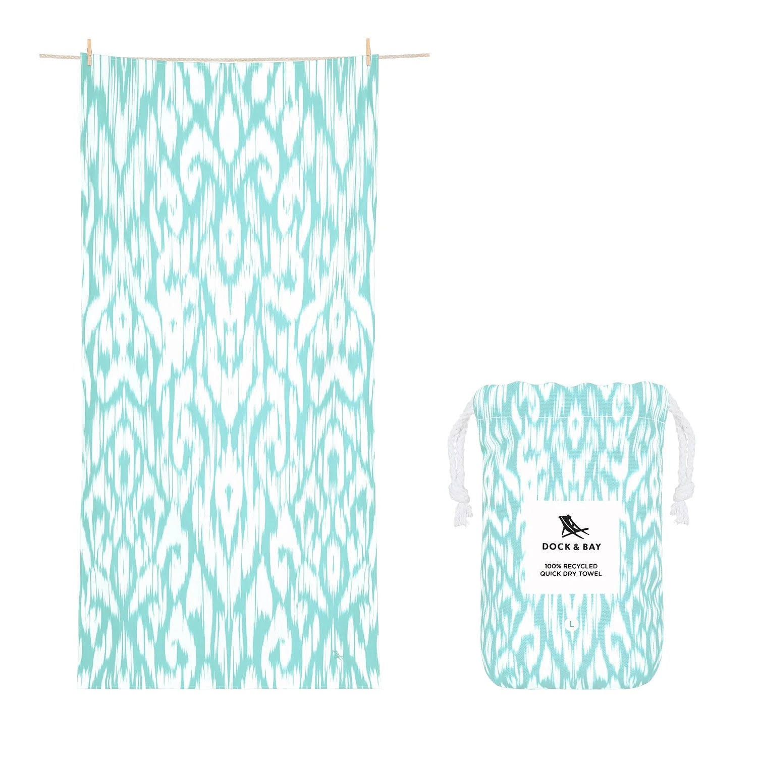 Large Quick Dry Towel in Soft Seafoam