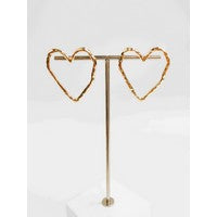 Tuck Gold Heart Earrings | Meghan Browne