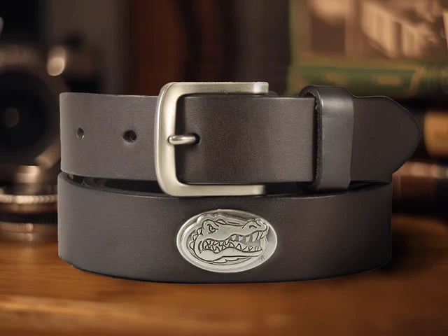 Florida Gators Men's Black Leather Concho Belt
