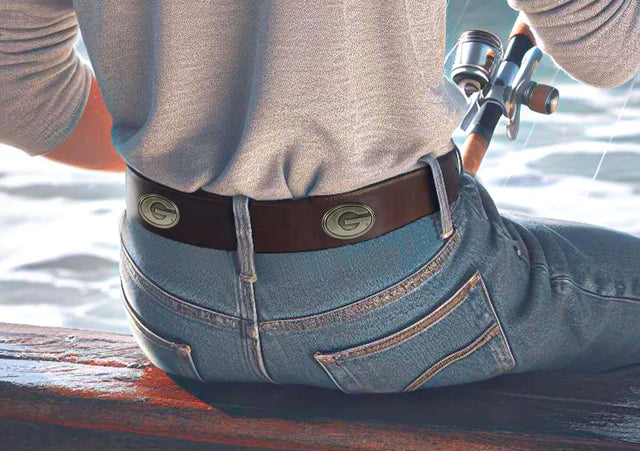 Georgia Bulldogs Men's Leather Concho Belt