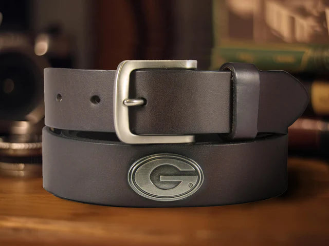 Georgia Bulldogs Men's Leather Concho Belt