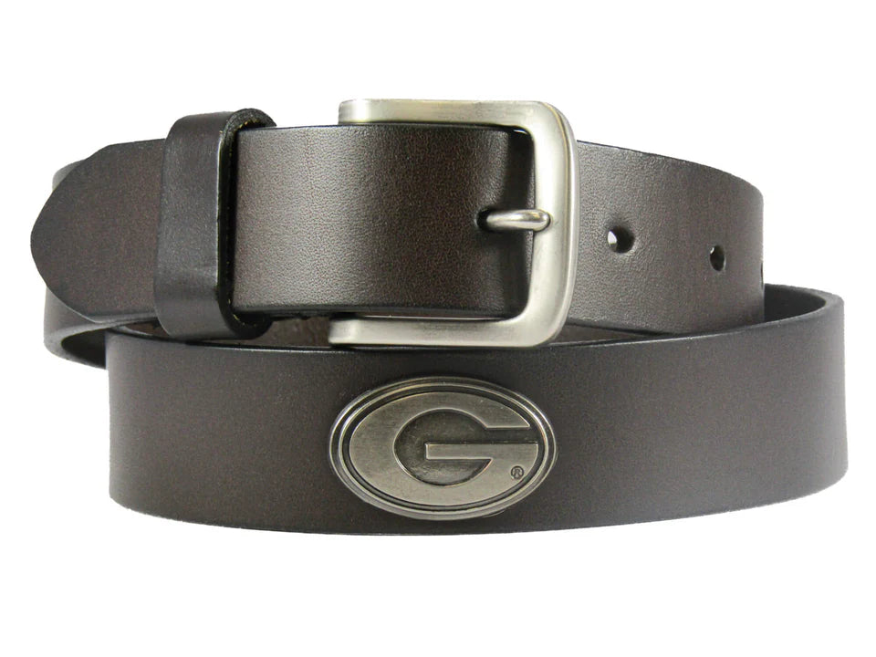 Georgia Bulldogs Men's Leather Concho Belt